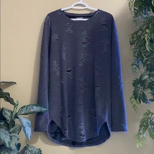 Distressed Long Sleeve T